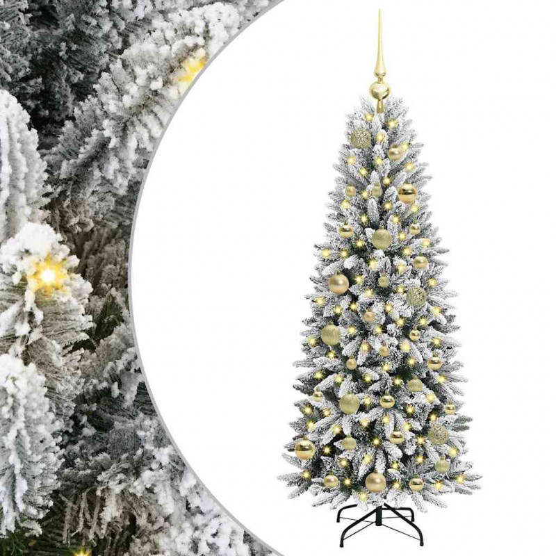Sztuczna choinka Biały 120 cm PVC, Plastik, Stal i PE