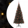Choinka z 300 diodami LED z podstawą Czarny 180 cm PVC
