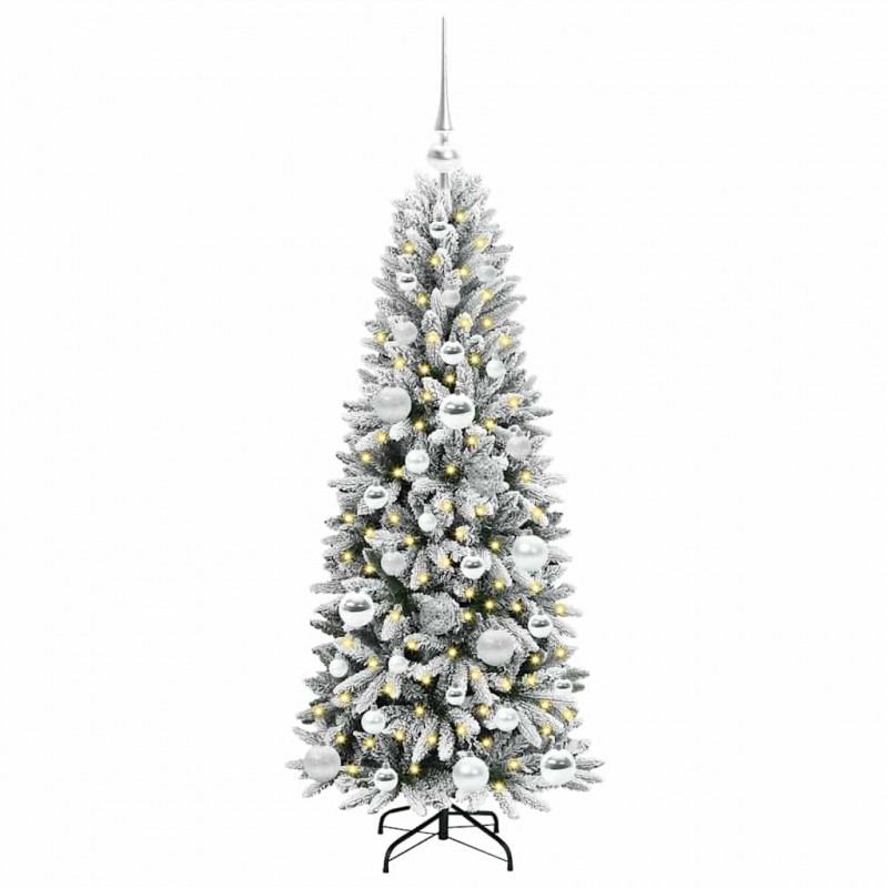 Sztuczna choinka Biały 120 cm PVC, Plastik, Stal i PE