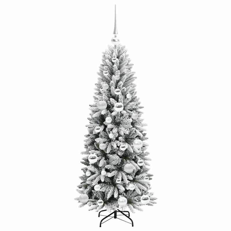 Sztuczna choinka Biały 120 cm PVC, Plastik, Stal i PE
