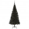 Choinka z 300 diodami LED z podstawą Czarny 180 cm PVC