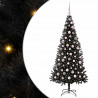 Choinka z 300 diodami LED z podstawą Czarny 180 cm PVC