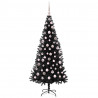 Choinka z 300 diodami LED z podstawą Czarny 180 cm PVC