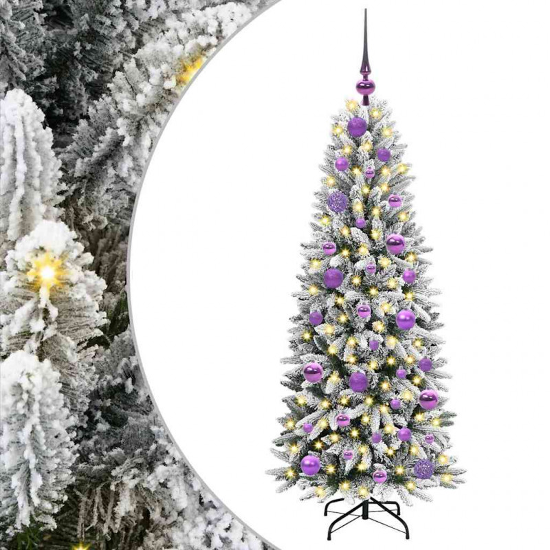 Sztuczna choinka Biały 120 cm PVC, Plastik, Stal i PE