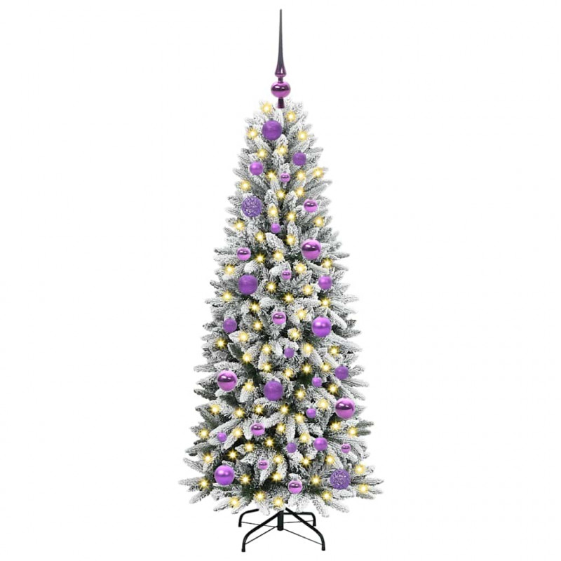Sztuczna choinka Biały 120 cm PVC, Plastik, Stal i PE