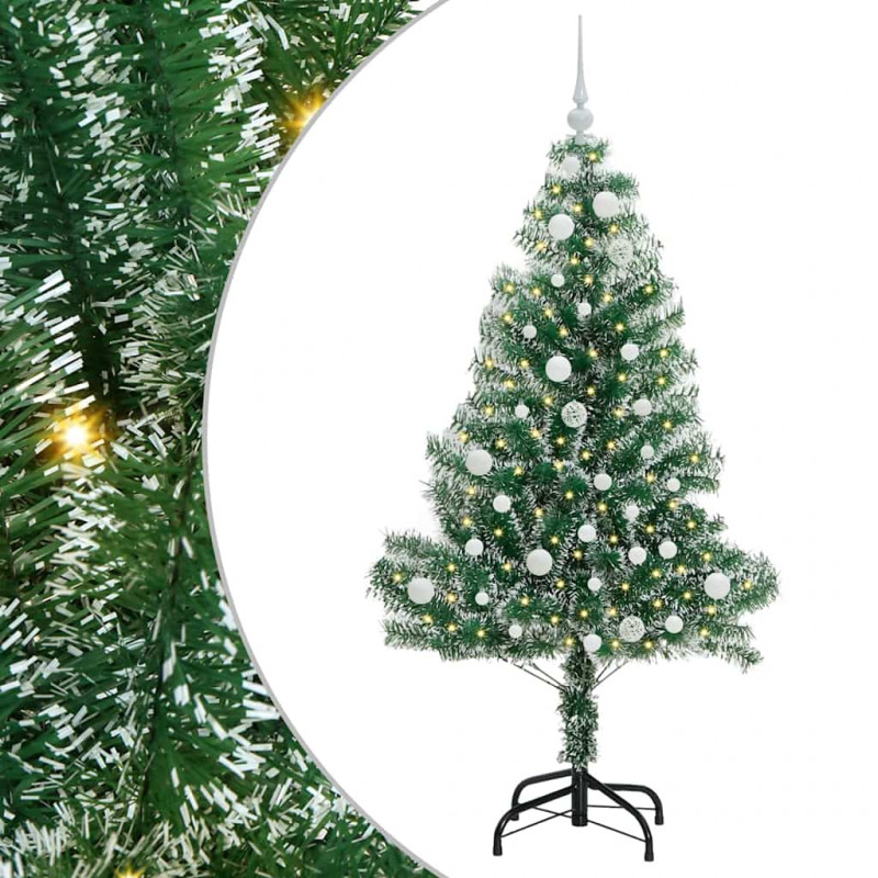 Sztuczna choinka z śnieżnym pokryciem z lampkami LED 150 cm