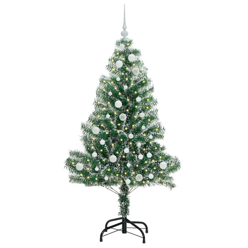 Sztuczna choinka z śnieżnym pokryciem z lampkami LED 150 cm