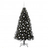 Choinka z 300 diodami LED z podstawą Czarny 180 cm PVC