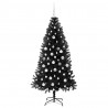 Choinka z 300 diodami LED z podstawą Czarny 180 cm PVC