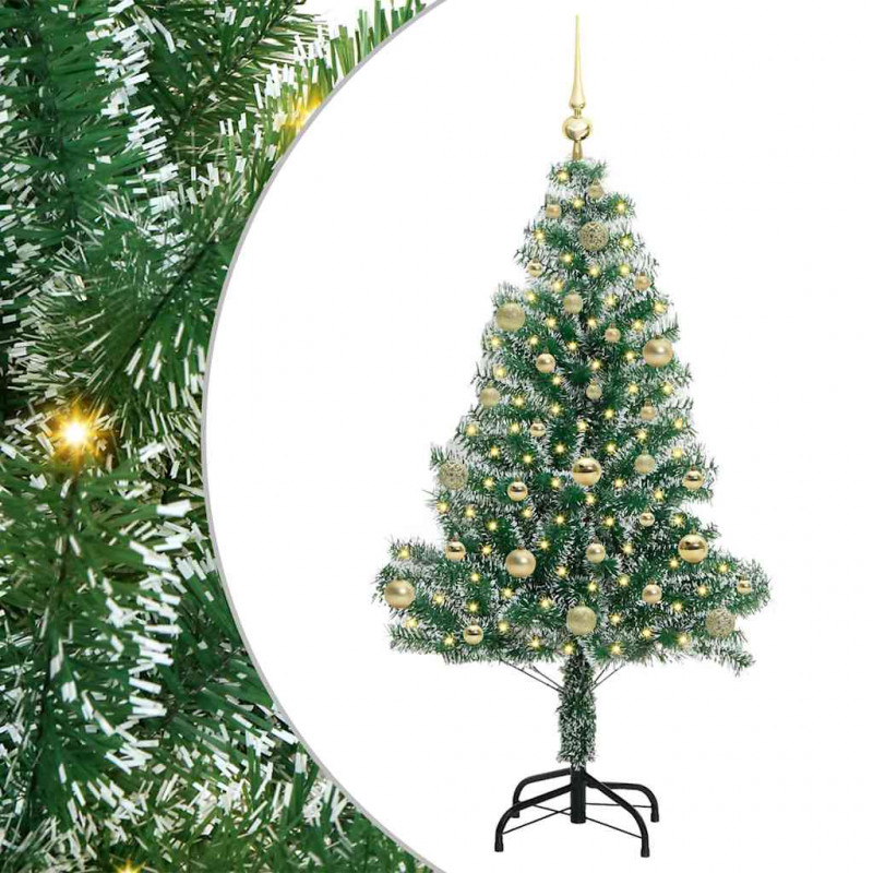 Sztuczna choinka z śnieżnym pokryciem z lampkami LED 150 cm