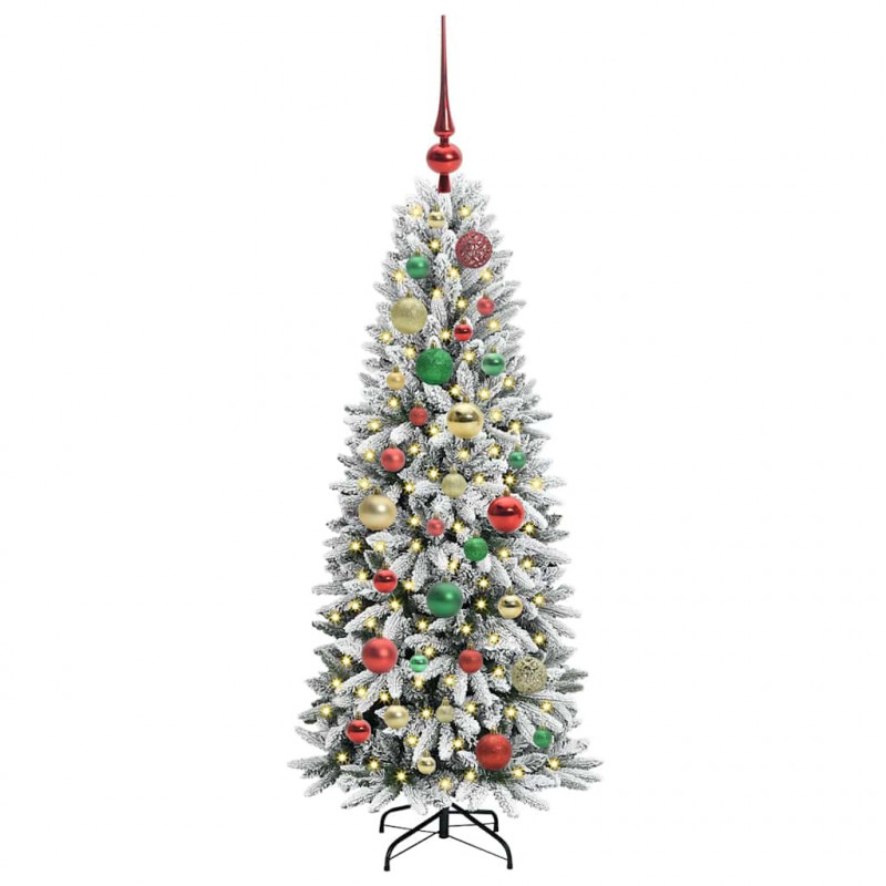 Sztuczna choinka Biały 120 cm PVC, Plastik, Stal i PE
