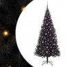 Choinka z 300 diodami LED z podstawą Czarny 180 cm PVC