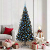 Choinka z 300 diodami LED z podstawą Czarny 180 cm PVC