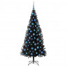 Choinka z 300 diodami LED z podstawą Czarny 180 cm PVC