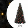 Choinka z 300 diodami LED z podstawą Czarny 210 cm PVC