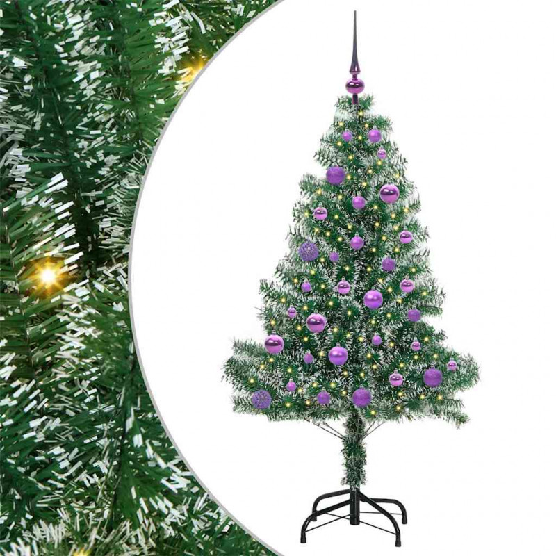 Sztuczna choinka z śnieżnym pokryciem z lampkami LED 150 cm