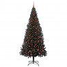 Choinka z 300 diodami LED z podstawą Czarny 210 cm PVC