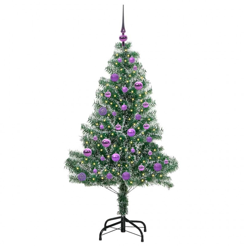 Sztuczna choinka z śnieżnym pokryciem z lampkami LED 150 cm