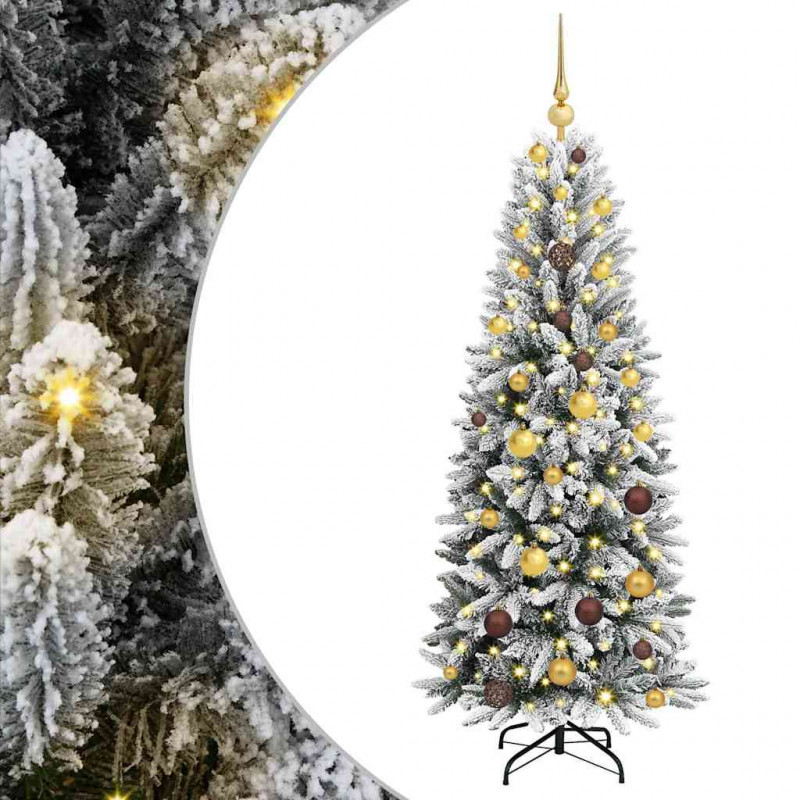 Sztuczna choinka Biały 150 cm PVC, Plastik, Stal i PE