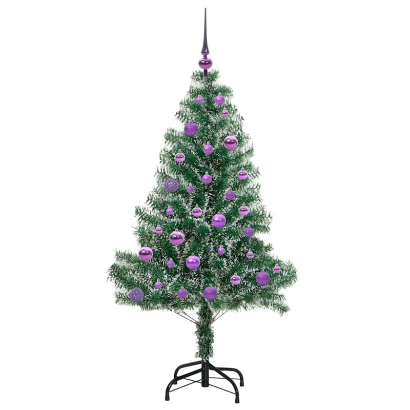 Sztuczna choinka z śnieżnym pokryciem z lampkami LED 150 cm