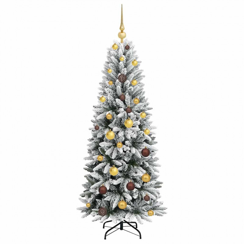 Sztuczna choinka Biały 150 cm PVC, Plastik, Stal i PE
