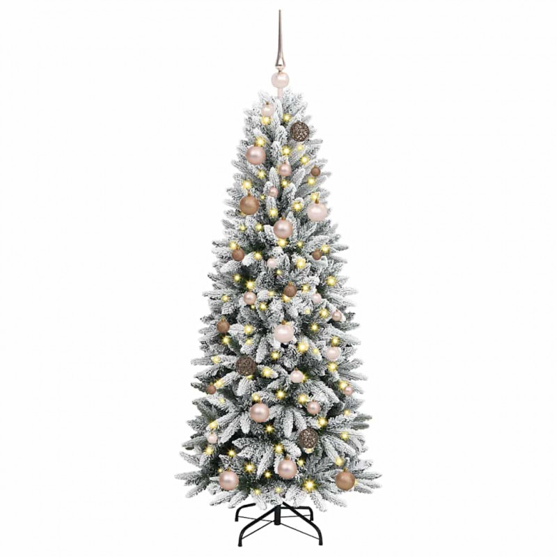 Sztuczna choinka Biały 150 cm PVC, Plastik, Stal i PE