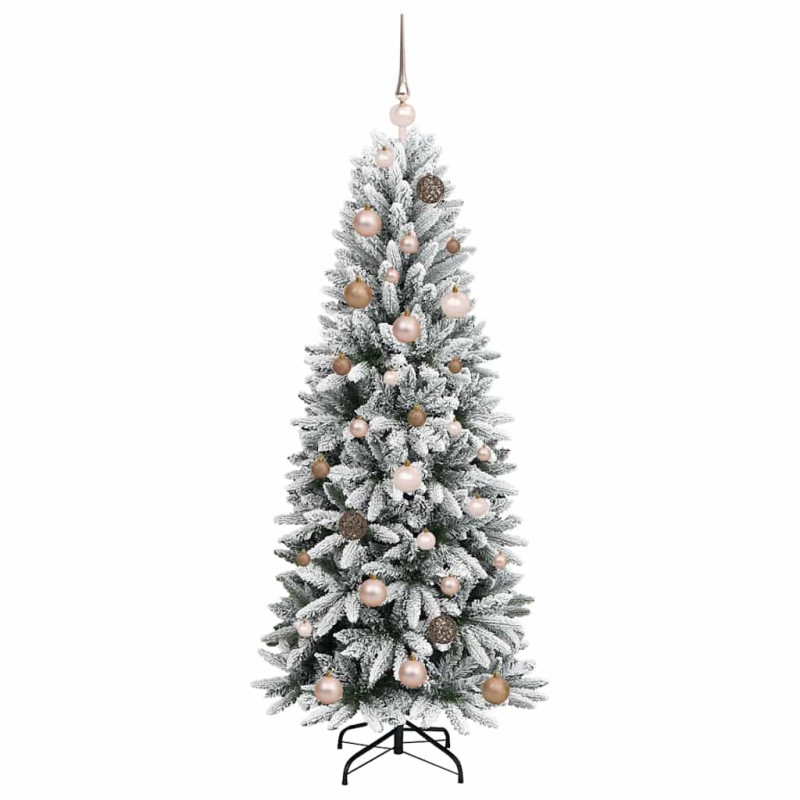 Sztuczna choinka Biały 150 cm PVC, Plastik, Stal i PE