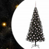 Choinka z 300 diodami LED z podstawą Czarny 210 cm PVC