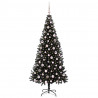 Choinka z 300 diodami LED z podstawą Czarny 210 cm PVC