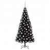 Choinka z 300 diodami LED z podstawą Czarny 210 cm PVC