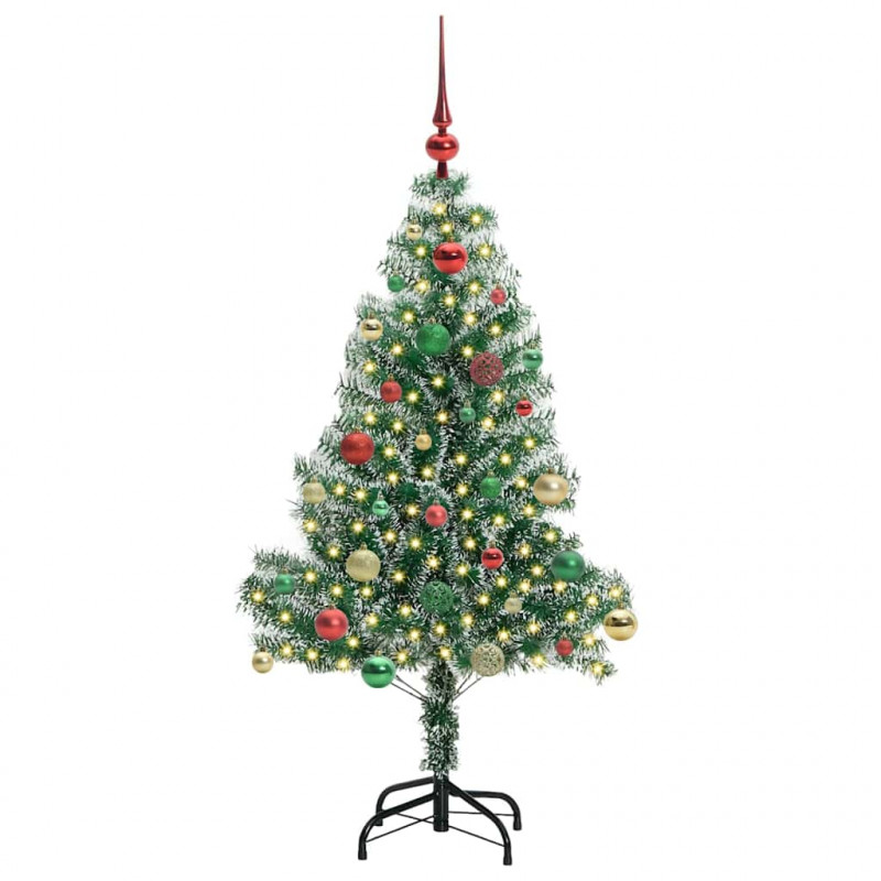 Sztuczna choinka z śnieżnym pokryciem z lampkami LED 150 cm