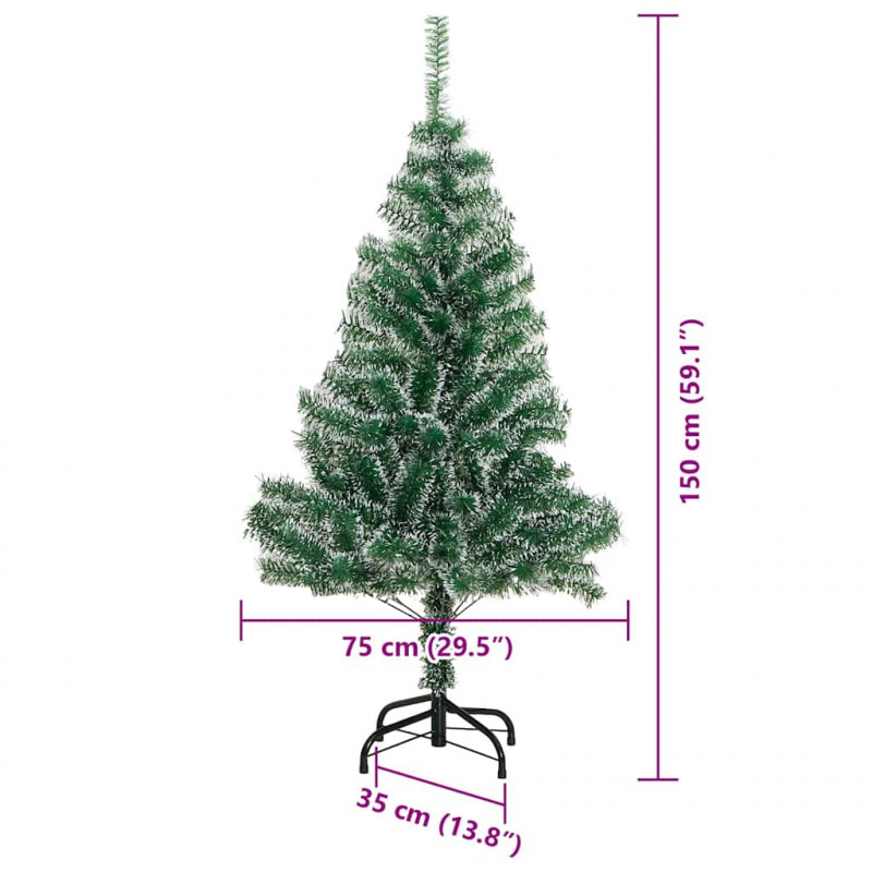 Sztuczna choinka z śnieżnym pokryciem z lampkami LED 150 cm