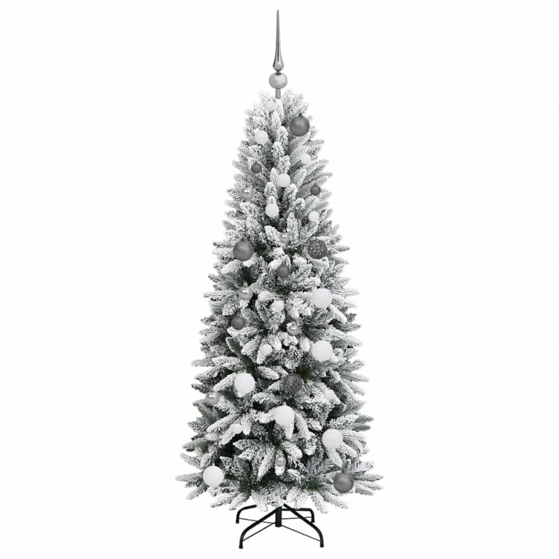 Sztuczna choinka Biały 150 cm PVC, Plastik, Stal i PE