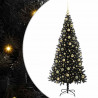 Choinka z 300 diodami LED z podstawą Czarny 210 cm PVC