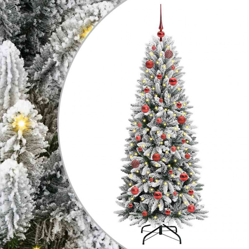 Sztuczna choinka Biały 150 cm PVC, Plastik, Stal i PE