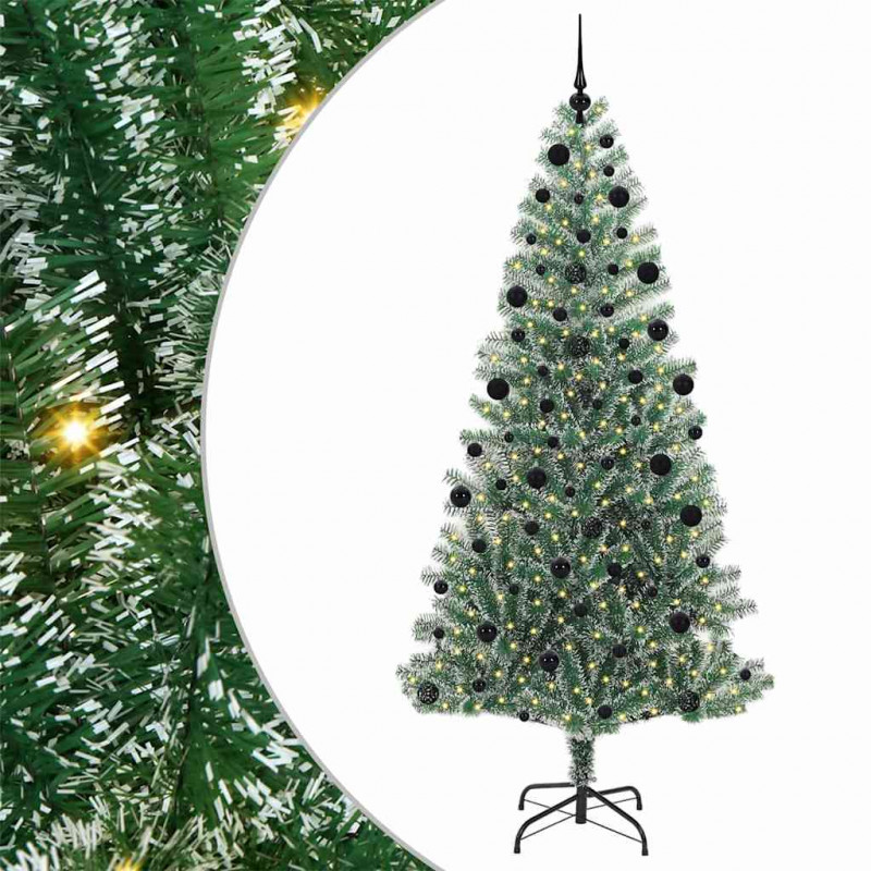 Sztuczna choinka z śnieżnym pokryciem z lampkami LED 210 cm