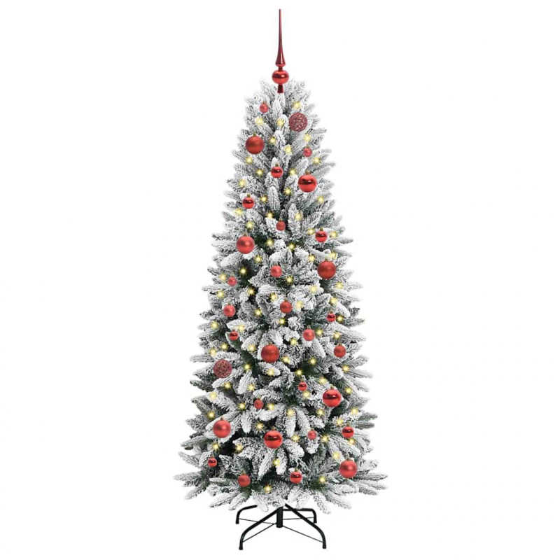 Sztuczna choinka Biały 150 cm PVC, Plastik, Stal i PE