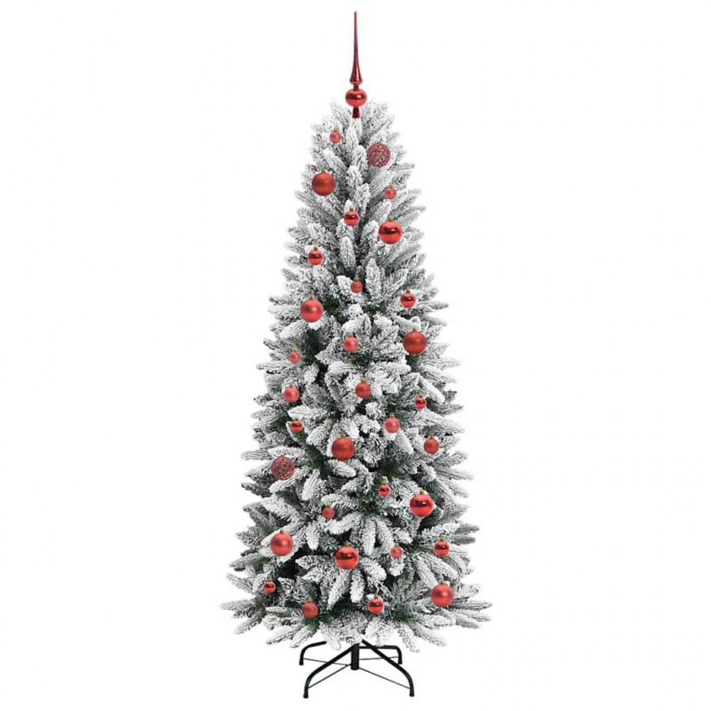 Sztuczna choinka Biały 150 cm PVC, Plastik, Stal i PE