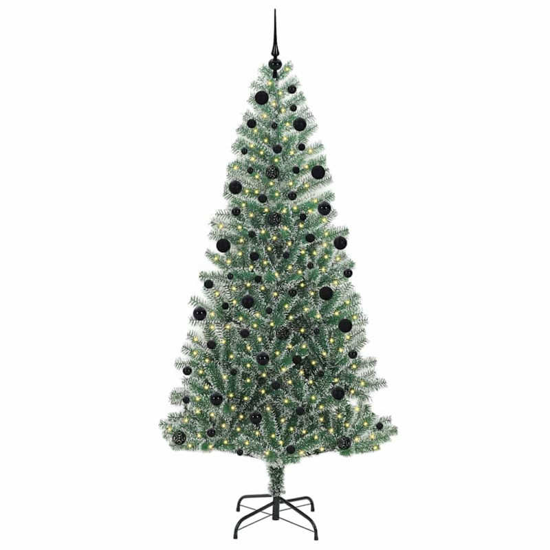 Sztuczna choinka z śnieżnym pokryciem z lampkami LED 210 cm