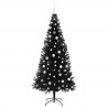 Choinka z 300 diodami LED z podstawą Czarny 210 cm PVC