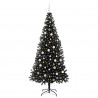 Choinka z 300 diodami LED z podstawą Czarny 210 cm PVC