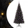 Choinka z 300 diodami LED z podstawą Czarny 210 cm PVC