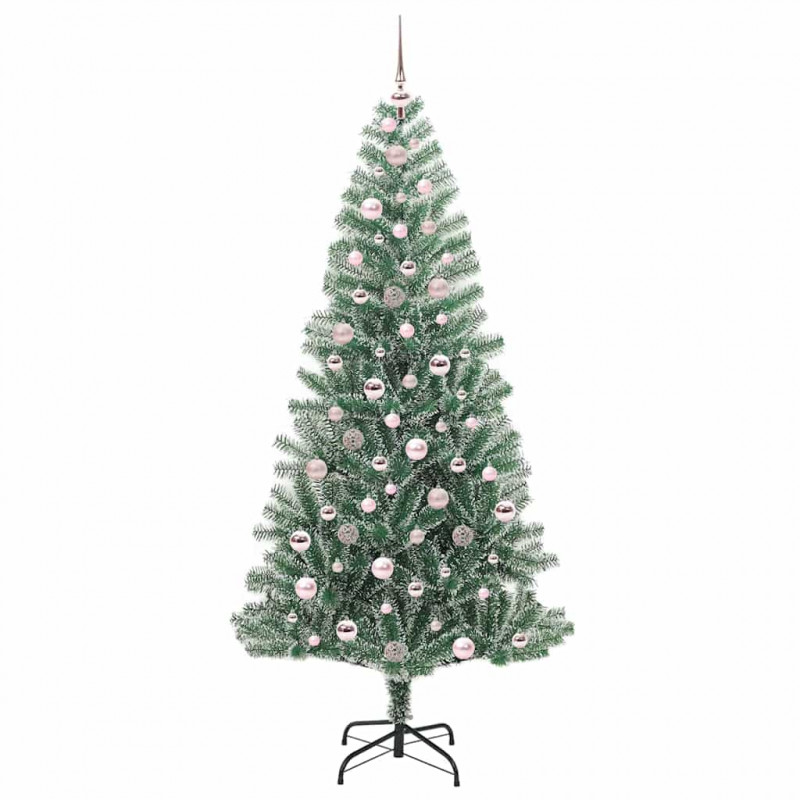 Sztuczna choinka z śnieżnym pokryciem z lampkami LED 210 cm