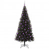 Choinka z 300 diodami LED z podstawą Czarny 210 cm PVC