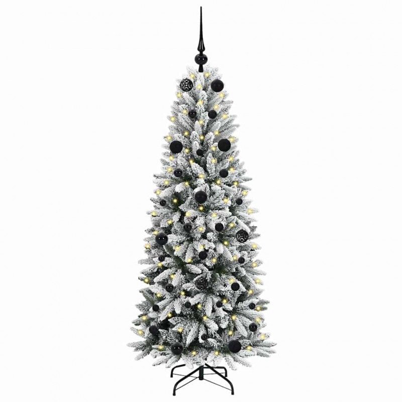 Sztuczna choinka Biały 150 cm PVC, Plastik, Stal i PE