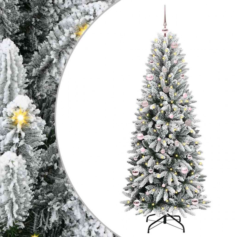 Sztuczna choinka Biały 150 cm PVC, Plastik, Stal i PE