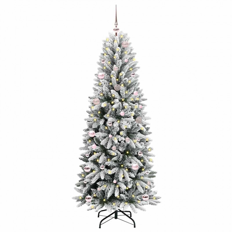 Sztuczna choinka Biały 150 cm PVC, Plastik, Stal i PE