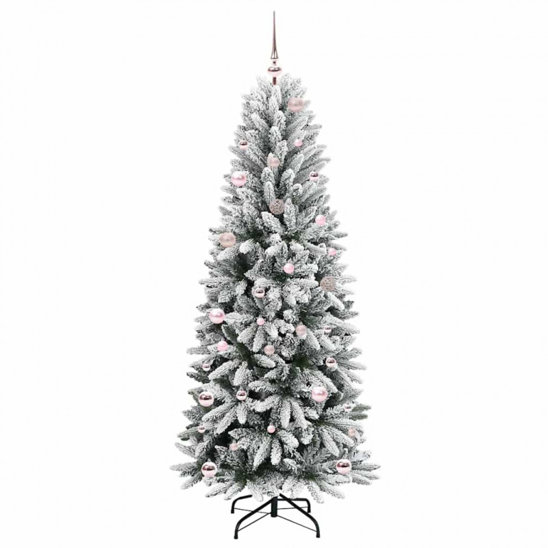 Sztuczna choinka Biały 150 cm PVC, Plastik, Stal i PE