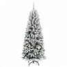 Sztuczna choinka Biały 150 cm PVC, Plastik, Stal i PE