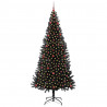Choinka z 300 diodami LED z podstawą Czarny 240 cm PVC